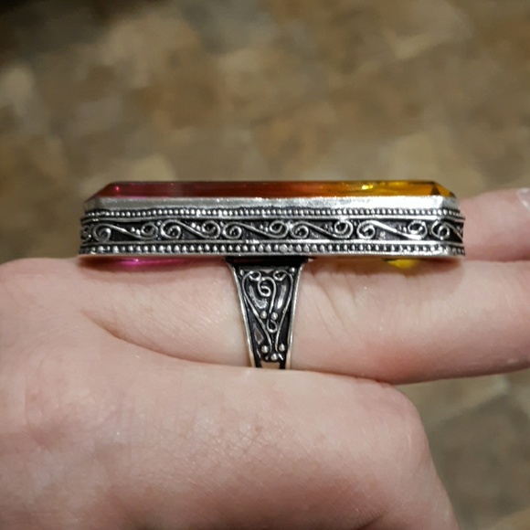 New Amazing Oversized Ametrine 925 Silver Statement Ring. - Picture 4 of 8